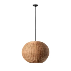 Lámpara colgante Haka con pantalla de ratán, Ø 53 cm