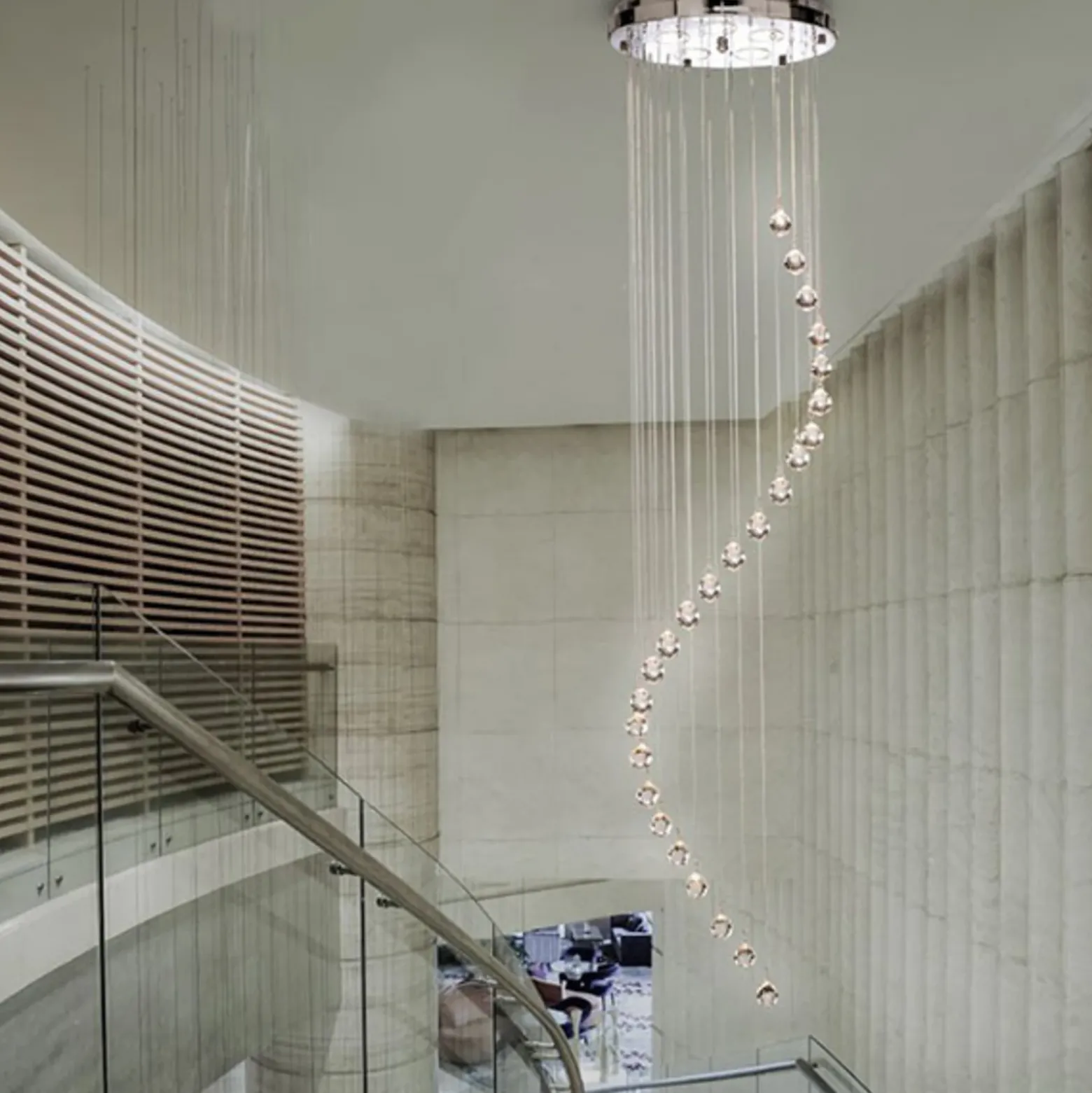 Lámpara colgante Hallway cortina de cristal 180 cm