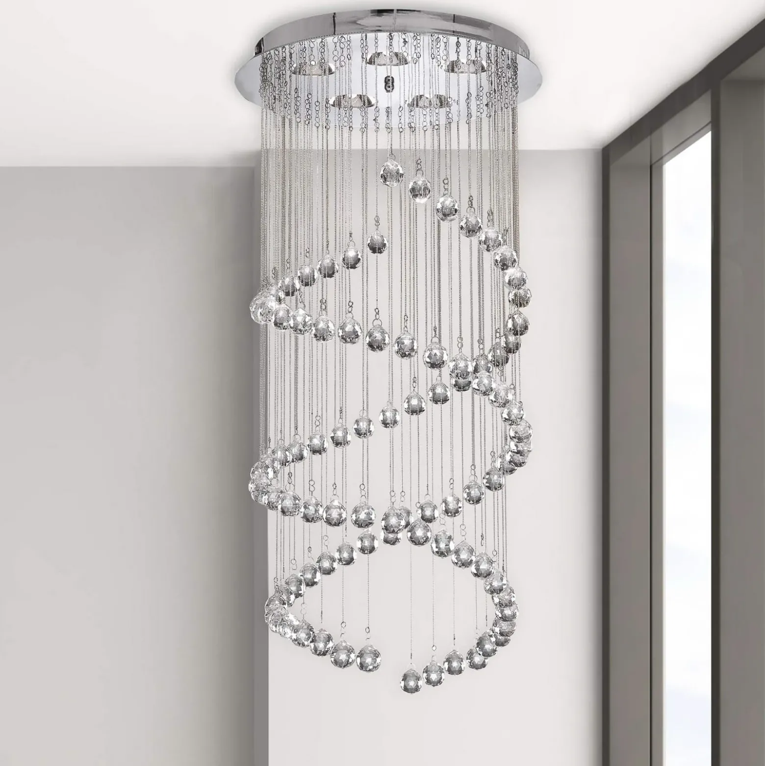 Lámpara colgante Hallway cristal de vidrio, 80 cm