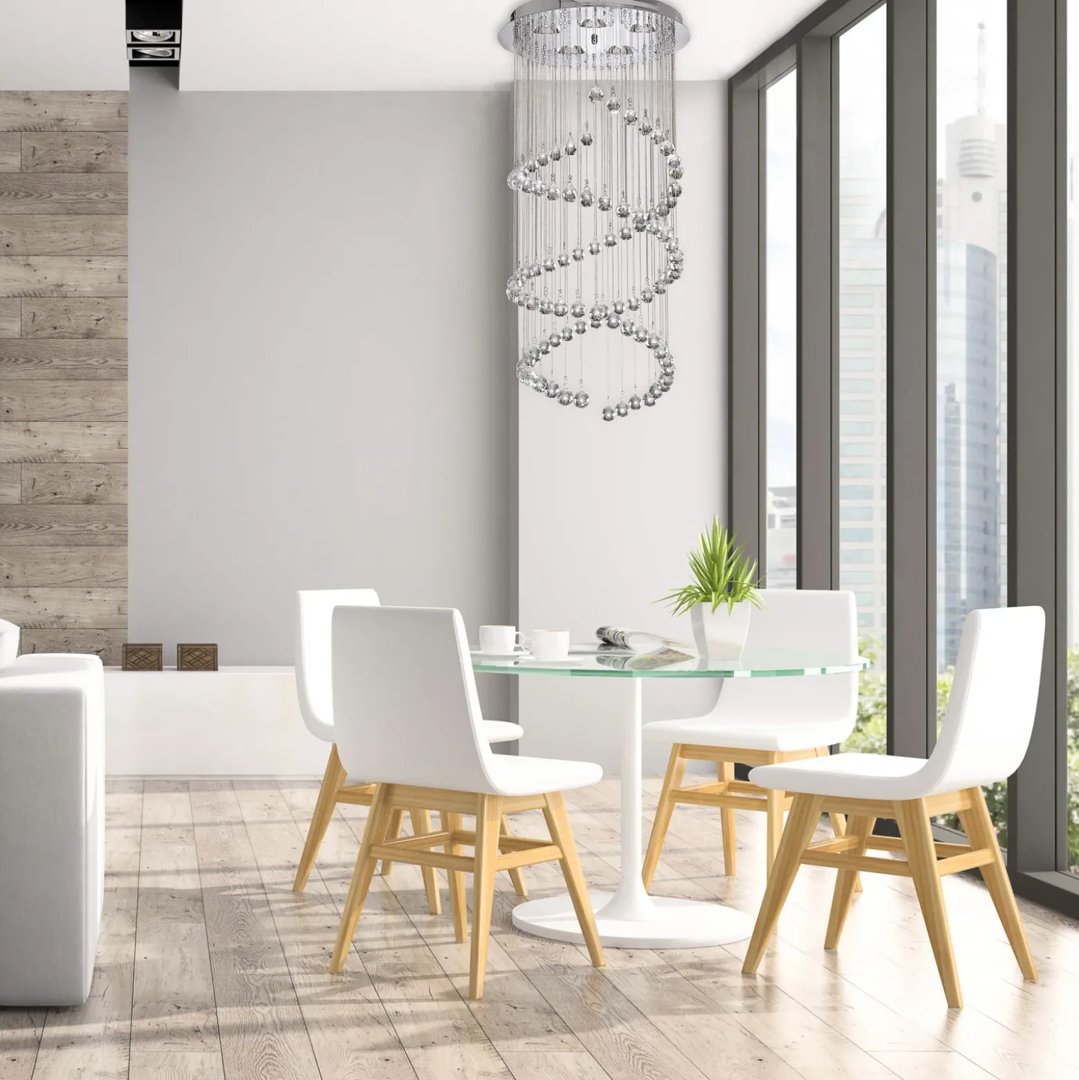 Lámpara colgante Hallway cristal de vidrio, 80 cm
