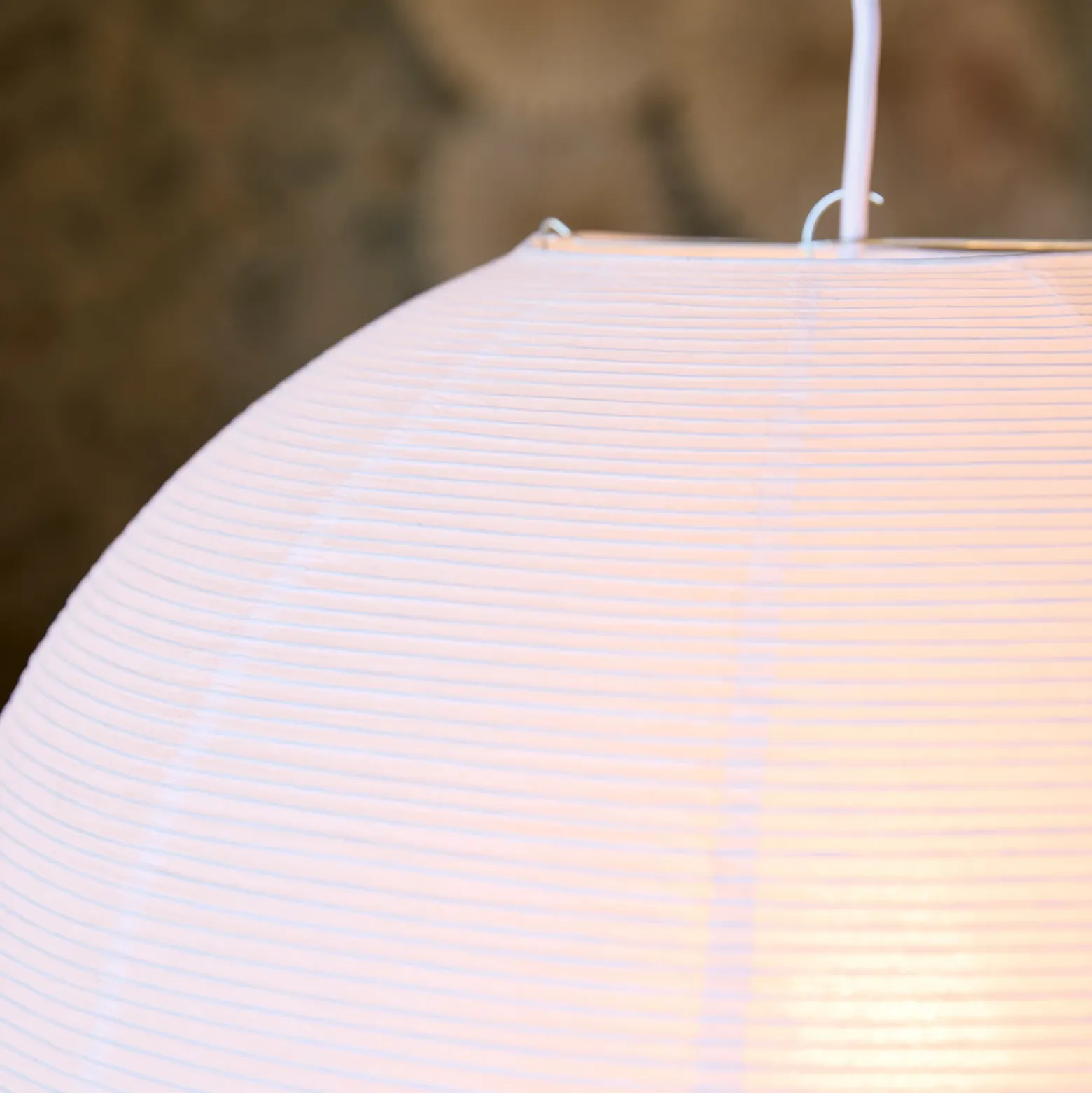 Lámpara colgante Haru, blanca, Ø 50 cm, papel, E27, cable blanco