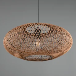 Lámpara colgante Hedda de sisal y metal