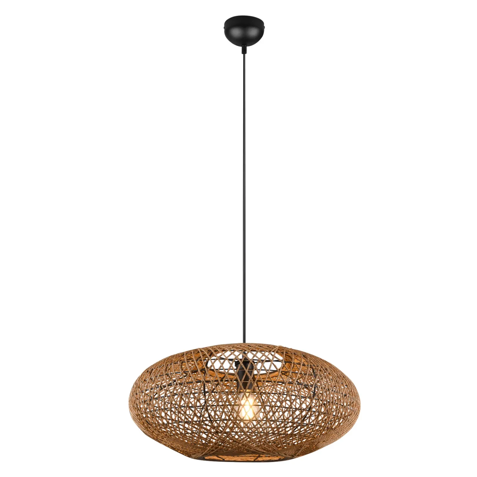 Lámpara colgante Hedda de sisal y metal