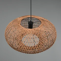 Lámpara colgante Hedda de sisal y metal