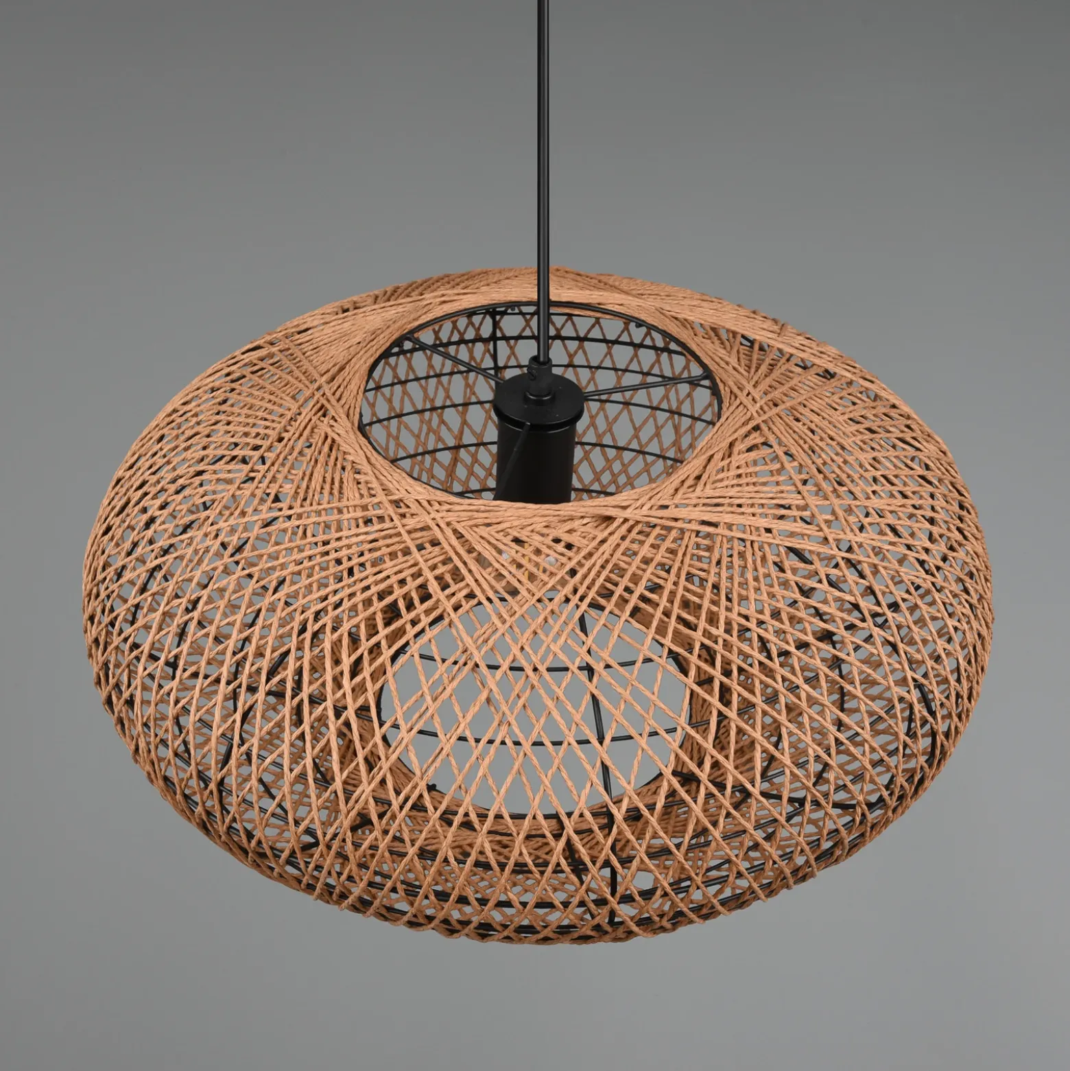 Lámpara colgante Hedda de sisal y metal