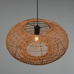 Lámpara colgante Hedda de sisal y metal