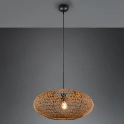 Lámpara colgante Hedda de sisal y metal