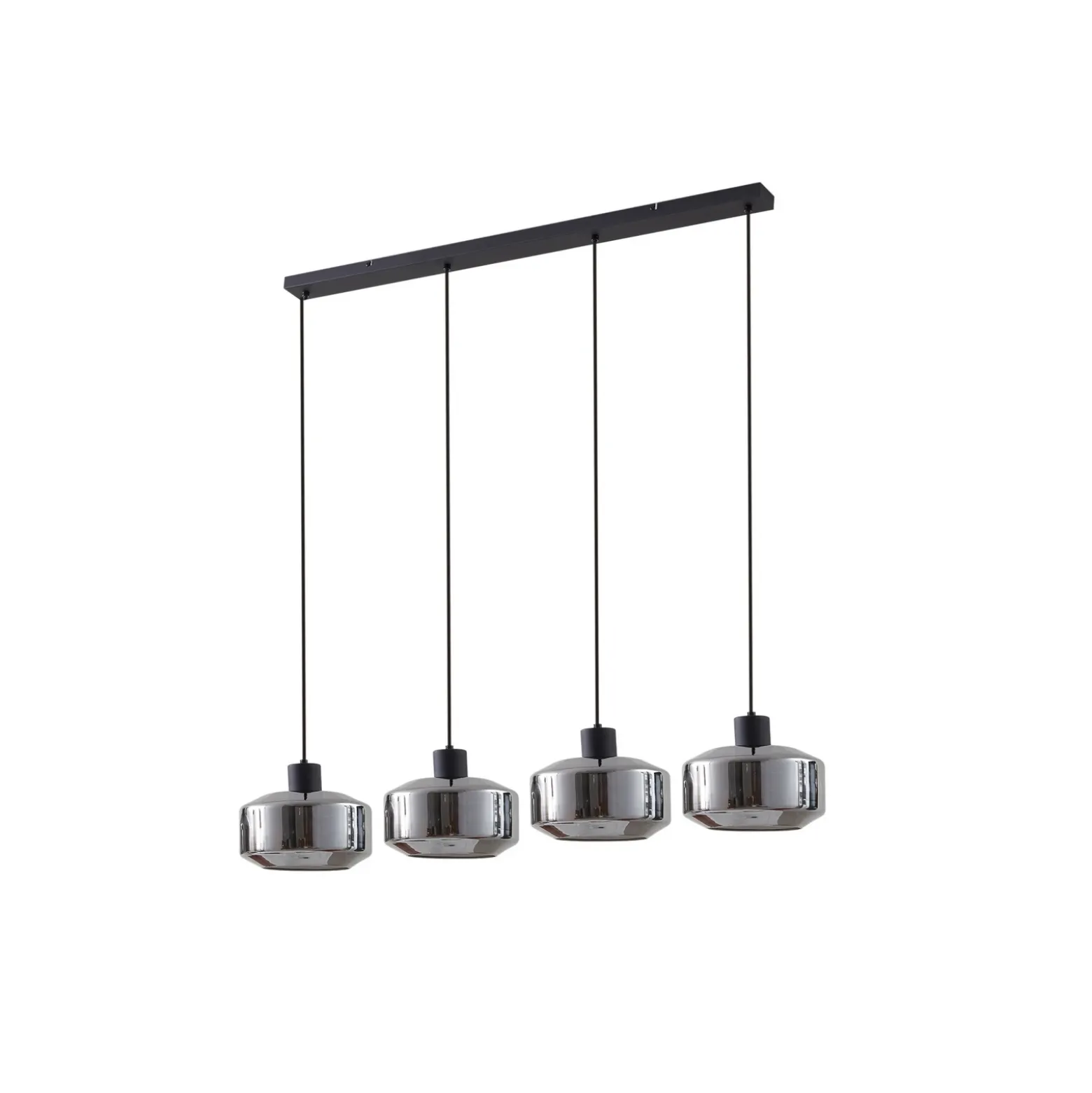 Lámpara colgante Hildur de Lindby, 4 luces, 115 cm, gris humo, cristal