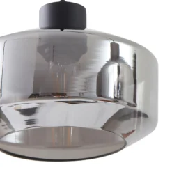 Lámpara colgante Hildur de Lindby, 4 luces, 115 cm, gris humo, cristal