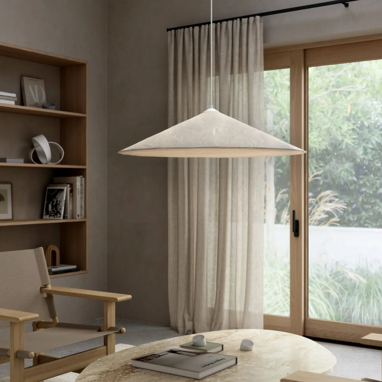 Lámpara colgante Hill, Ø 85 cm, Tyvek, blanco
