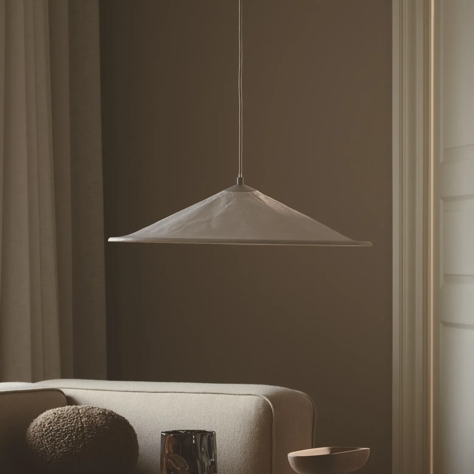 Lámpara colgante Hill 55, Ø 55 cm, Tyvek, blanco
