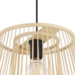 Lámpara colgante Hykeham, Ø 38 cm, natural, bambú