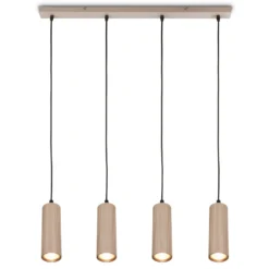 Lámpara colgante Ida, beige, 4 luces, longitud 76 cm, GU10