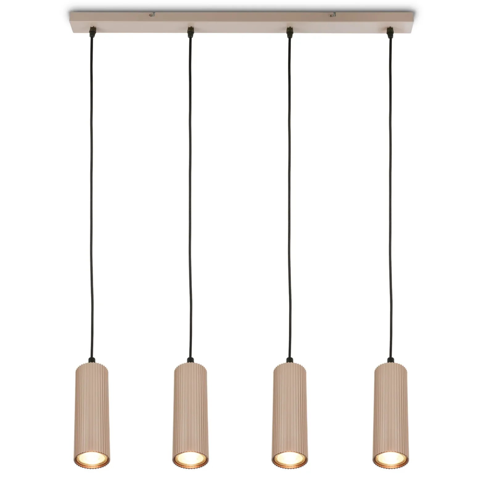 Lámpara colgante Ida, beige, 4 luces, longitud 76 cm, GU10