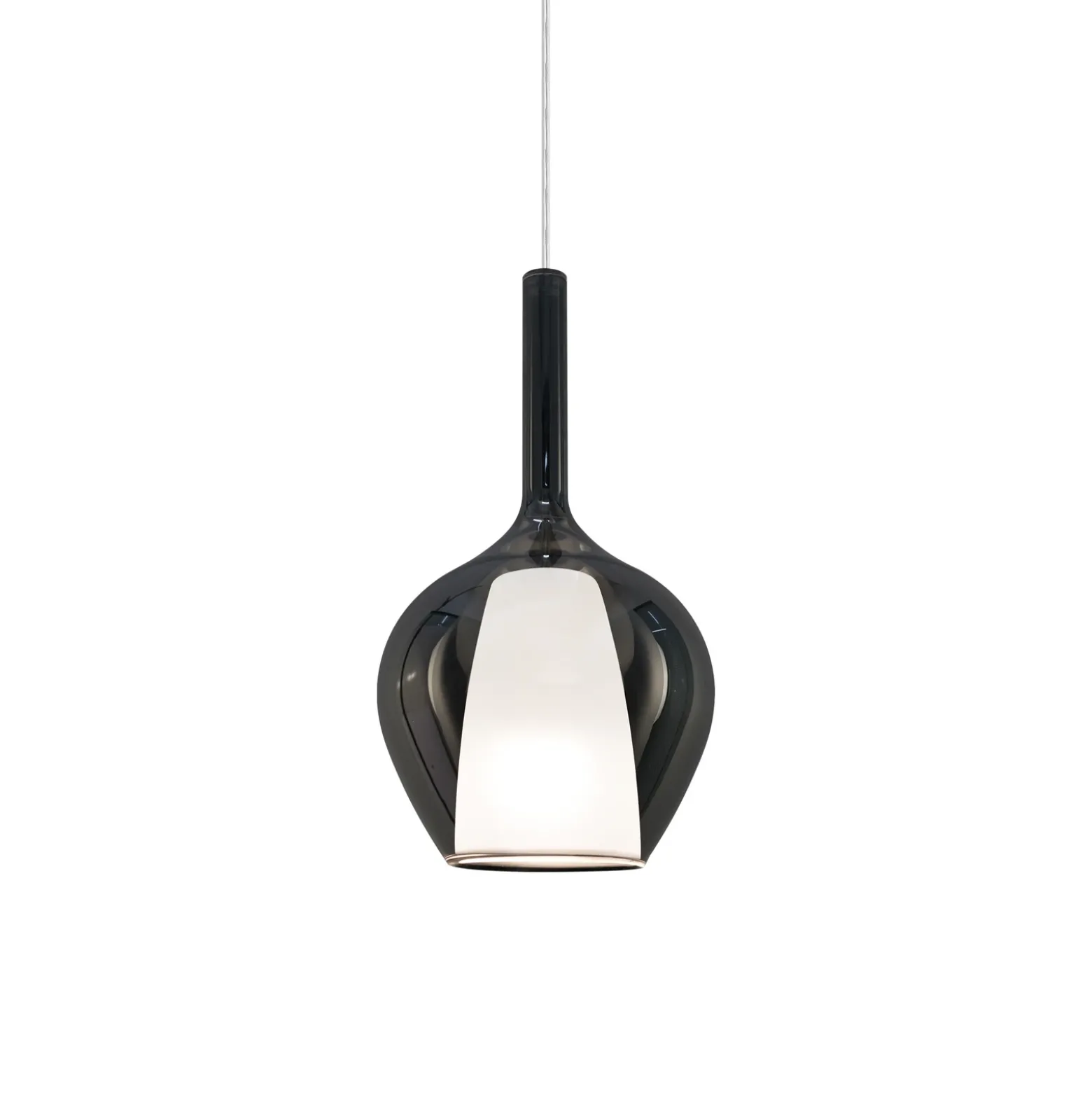 Lámpara colgante Ideal Lux Kalique 1, gris humo, Ø 18 cm