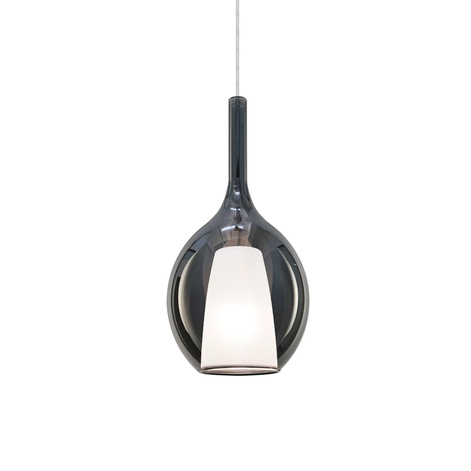 Lámpara colgante Ideal Lux Kalique 2, gris humo, Ø 18 cm