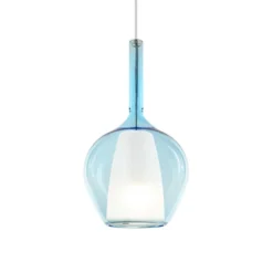 Lámpara colgante Ideal Lux Kalique 1, azul, Ø 18 cm, plástico