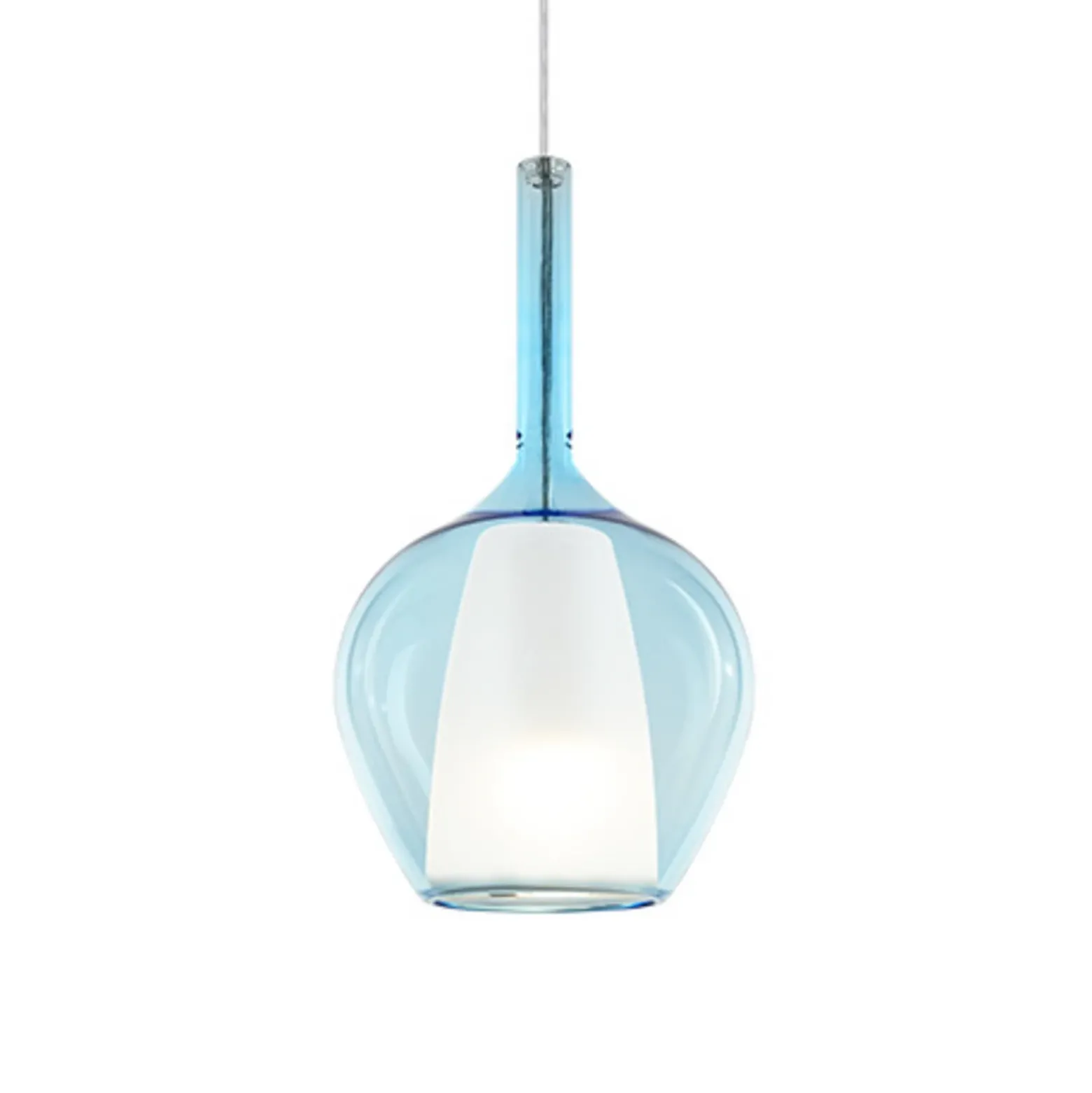Lámpara colgante Ideal Lux Kalique 1, azul, Ø 18 cm, plástico