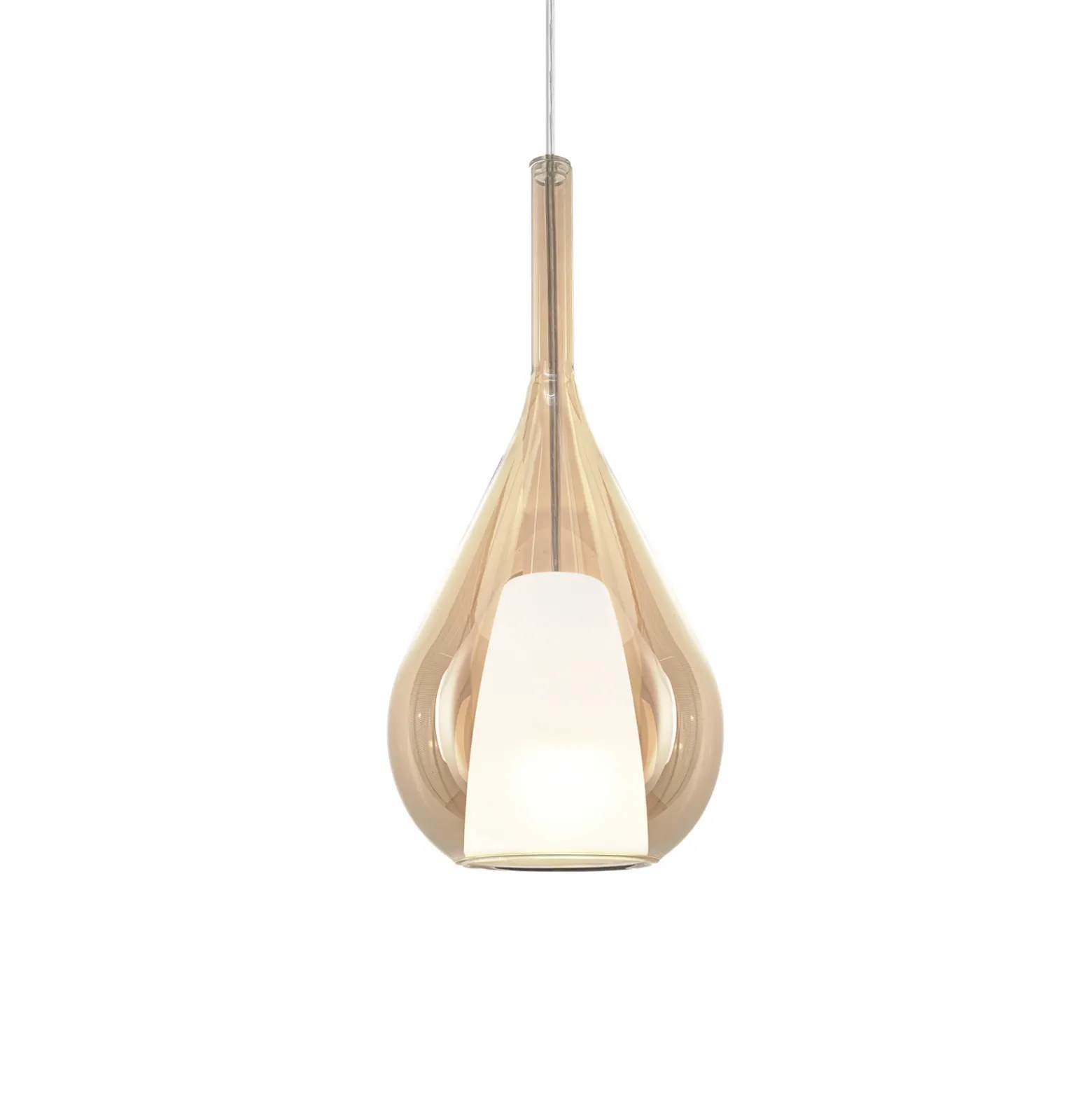Lámpara colgante Ideal Lux Kalique 3, color ámbar, Ø 18 cm
