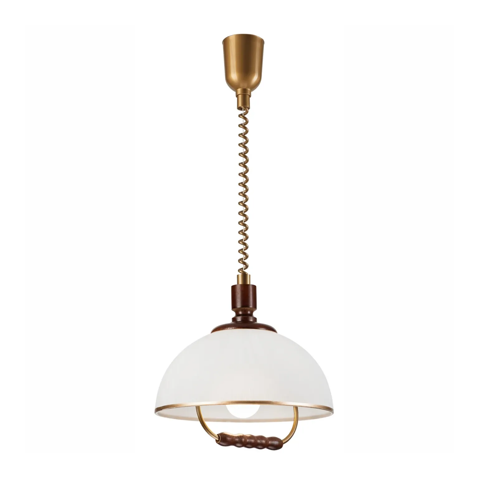Lámpara colgante Ilsa, blanco/dorado, Ø 30 cm, regulable en altura