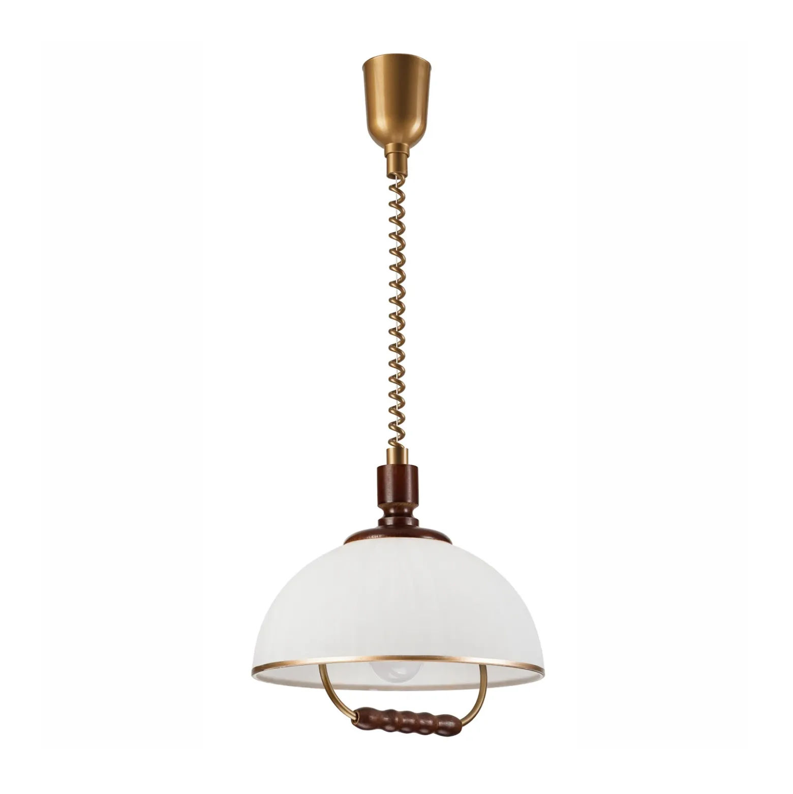 Lámpara colgante Ilsa, blanco/dorado, Ø 30 cm, regulable en altura