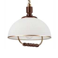 Lámpara colgante Ilsa, blanco/dorado, Ø 30 cm, regulable en altura