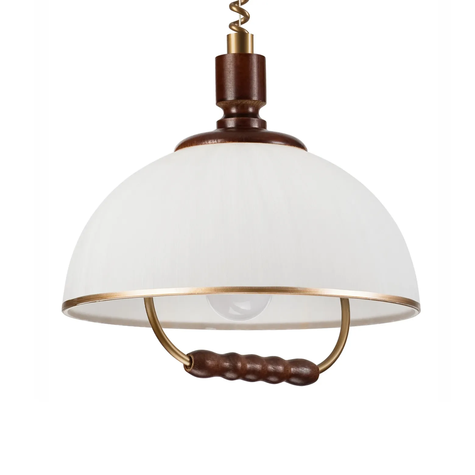 Lámpara colgante Ilsa, blanco/dorado, Ø 30 cm, regulable en altura