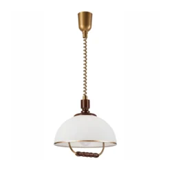 Lámpara colgante Ilsa, blanco/dorado, Ø 30 cm, regulable en altura
