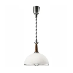 Lámpara colgante Ilsa, blanco/plateado, Ø 30 cm, regulable en altura