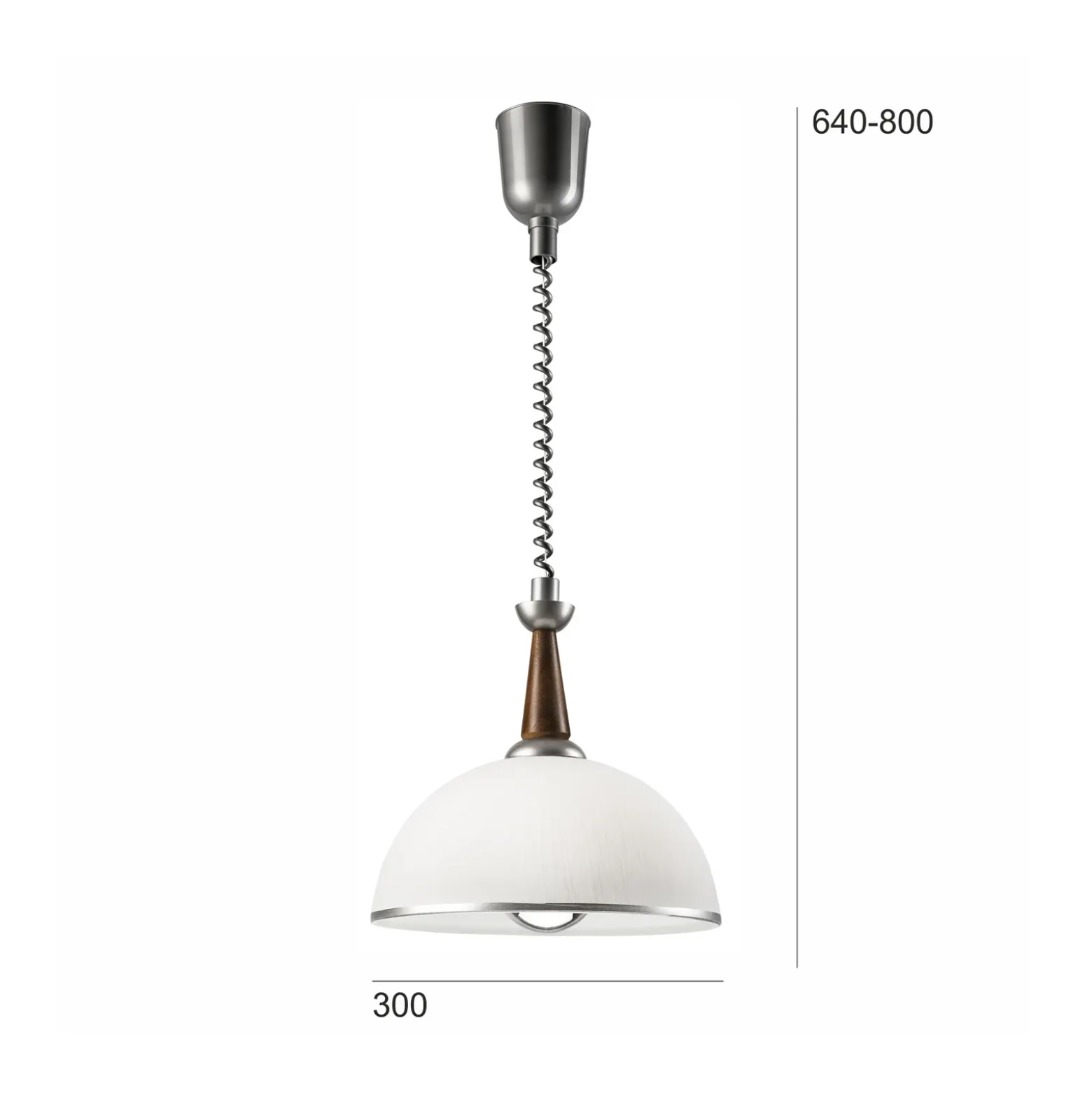 Lámpara colgante Ilsa, blanco/plateado, Ø 30 cm, regulable en altura