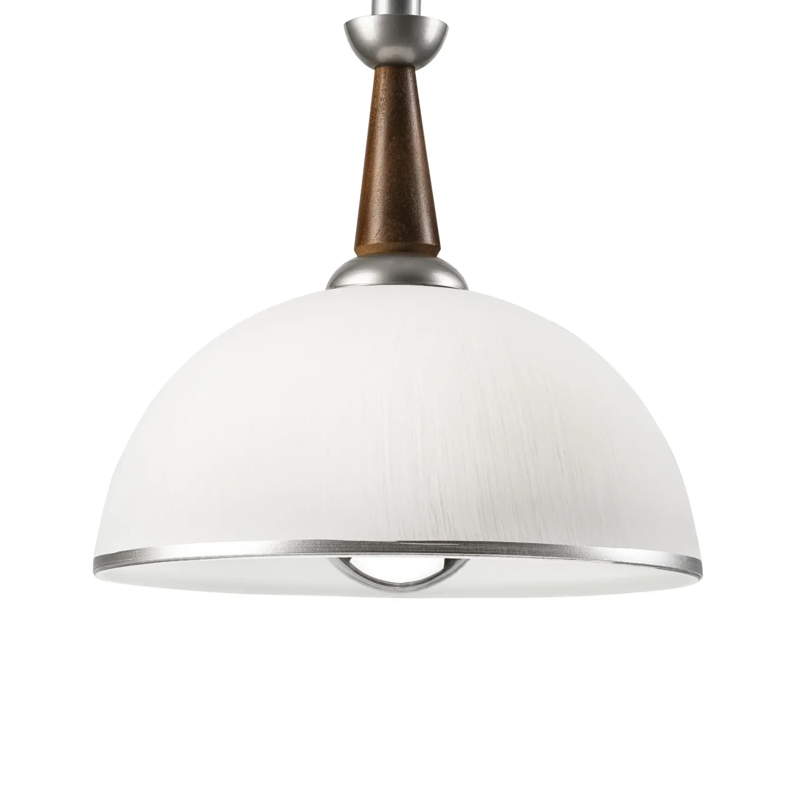 Lámpara colgante Ilsa, blanco/plateado, Ø 30 cm, regulable en altura