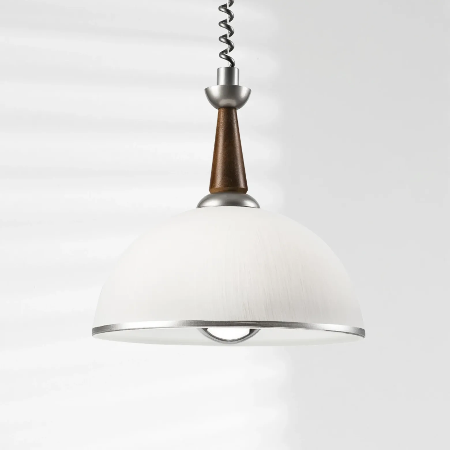 Lámpara colgante Ilsa, blanco/plateado, Ø 30 cm, regulable en altura