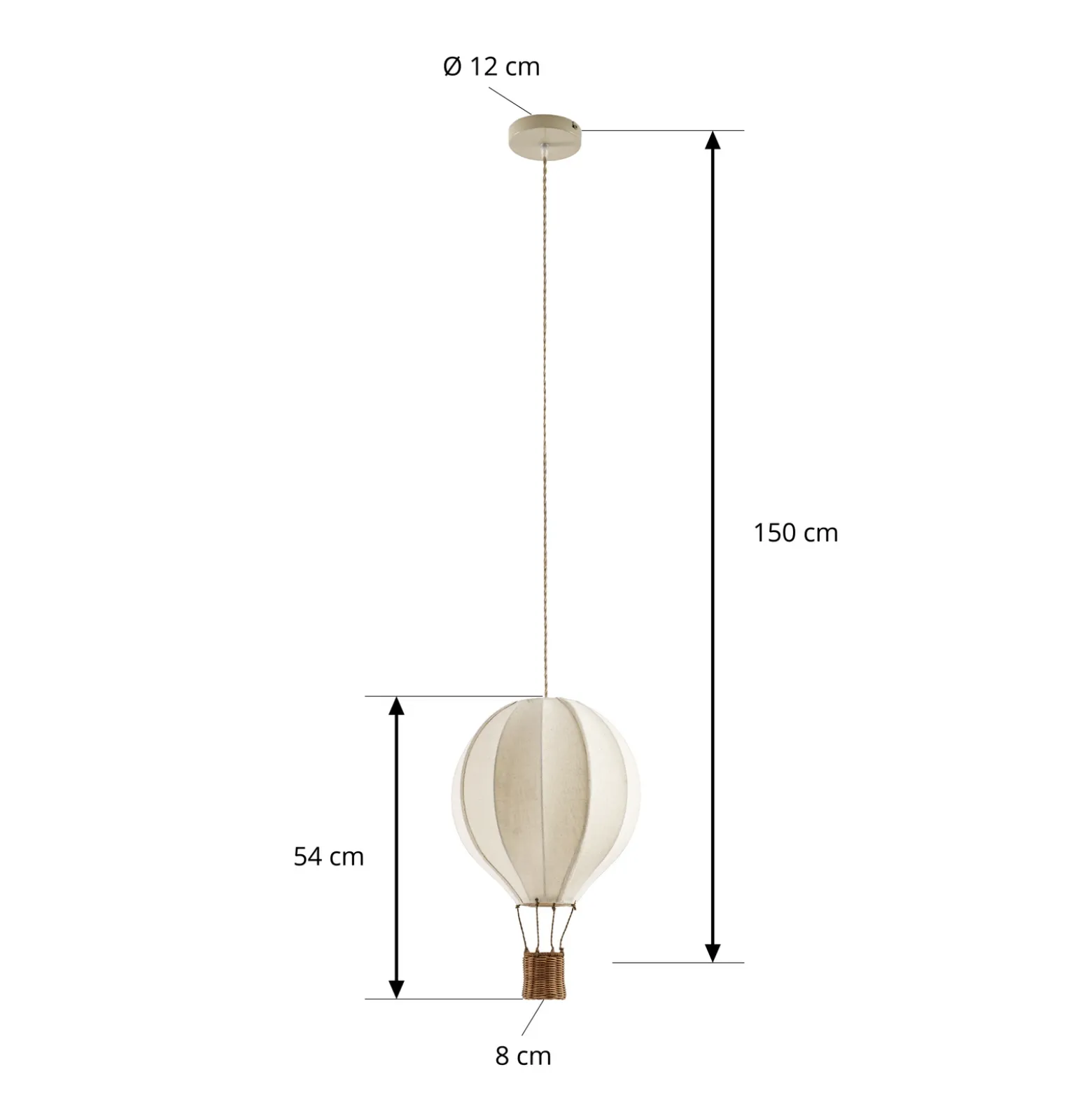 Lámpara colgante infantil Aeris de Lindby, beige, Ø 35 cm, tejido, E27