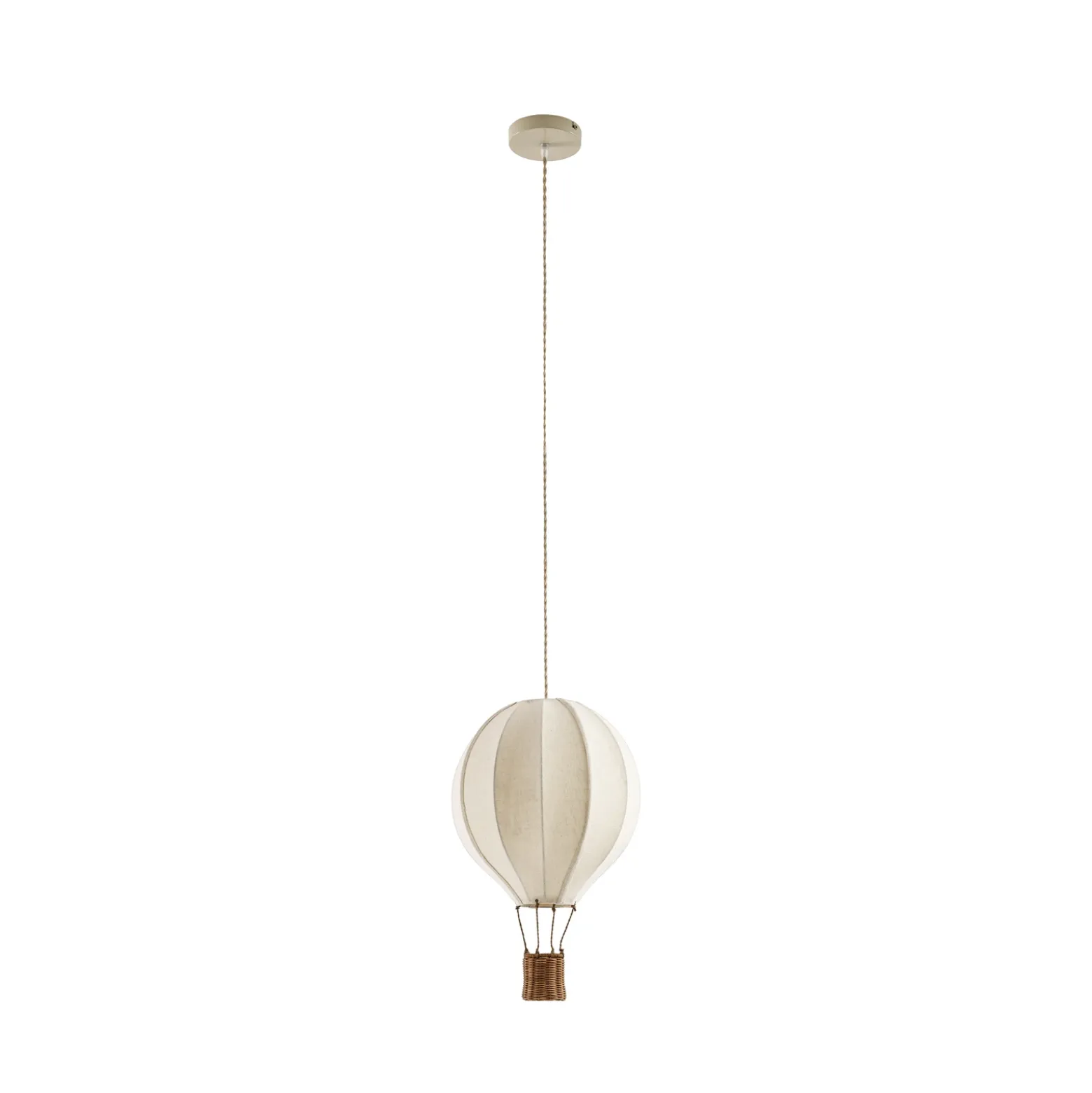 Lámpara colgante infantil Aeris de Lindby, beige, Ø 35 cm, tejido, E27
