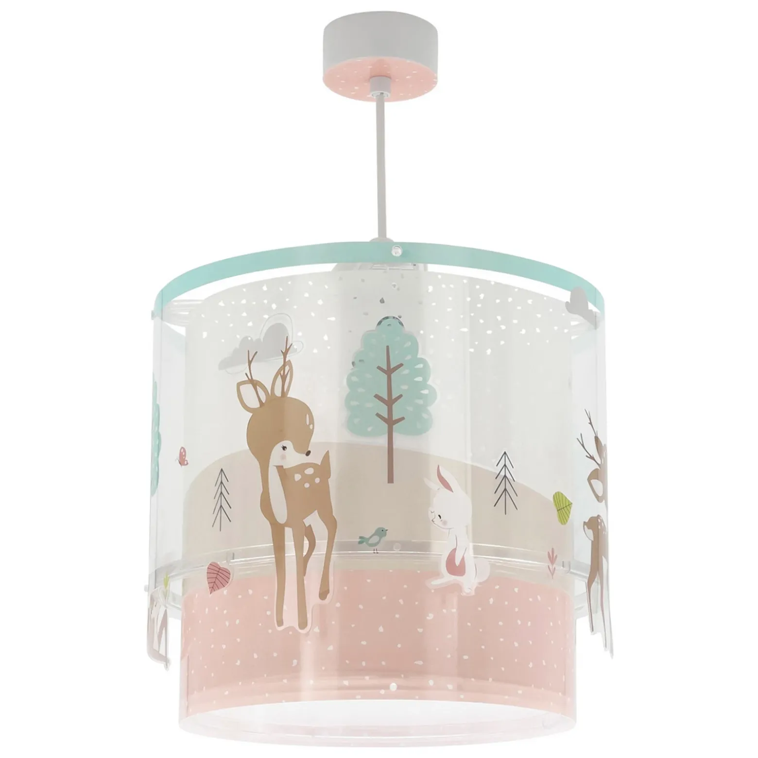 Lámpara colgante infantil Dalber LOVING DEER, con motivo de ciervo