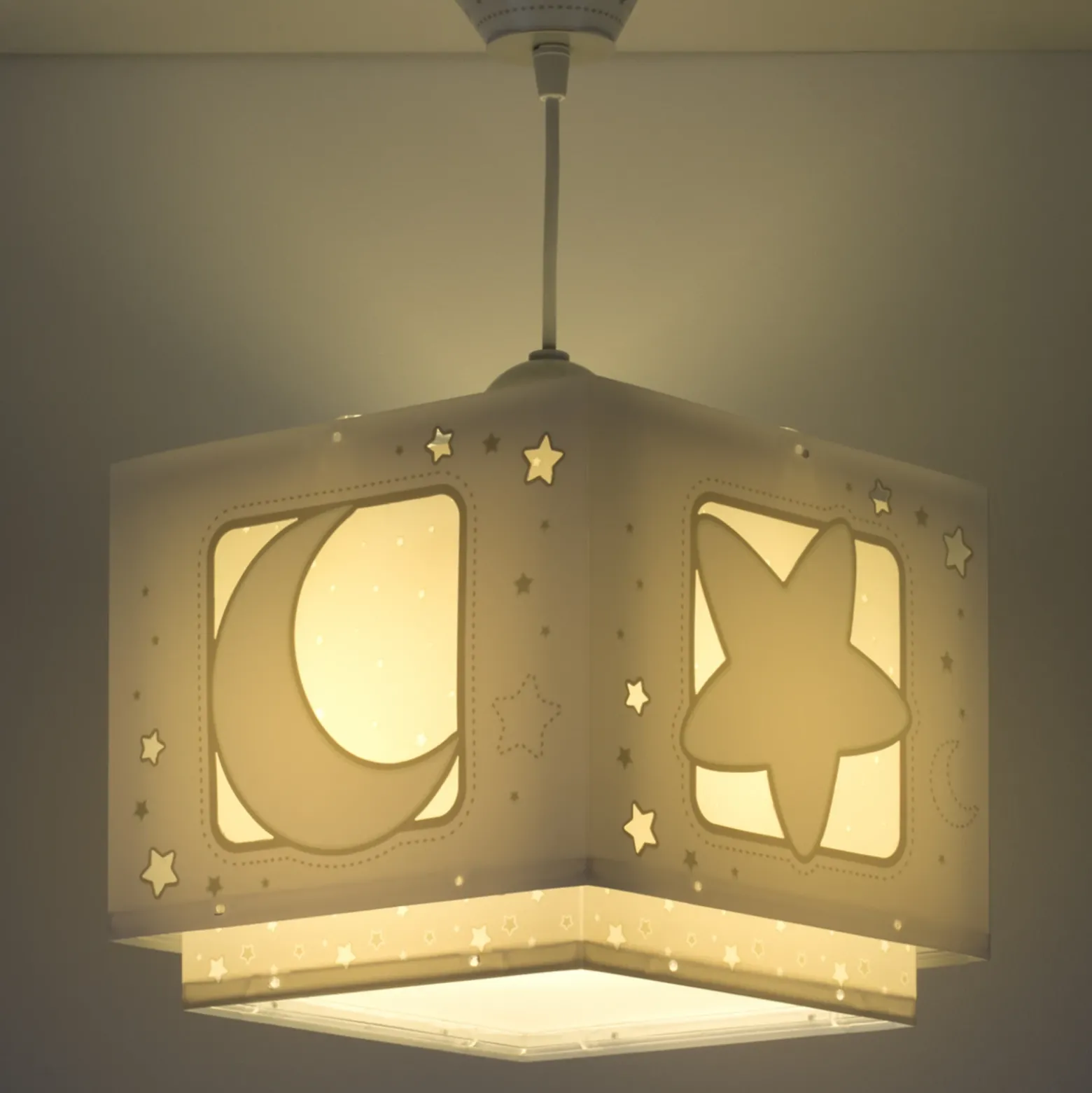 Lámpara colgante infantil MOONLIGHT de Dalber, gris, con 1 luz