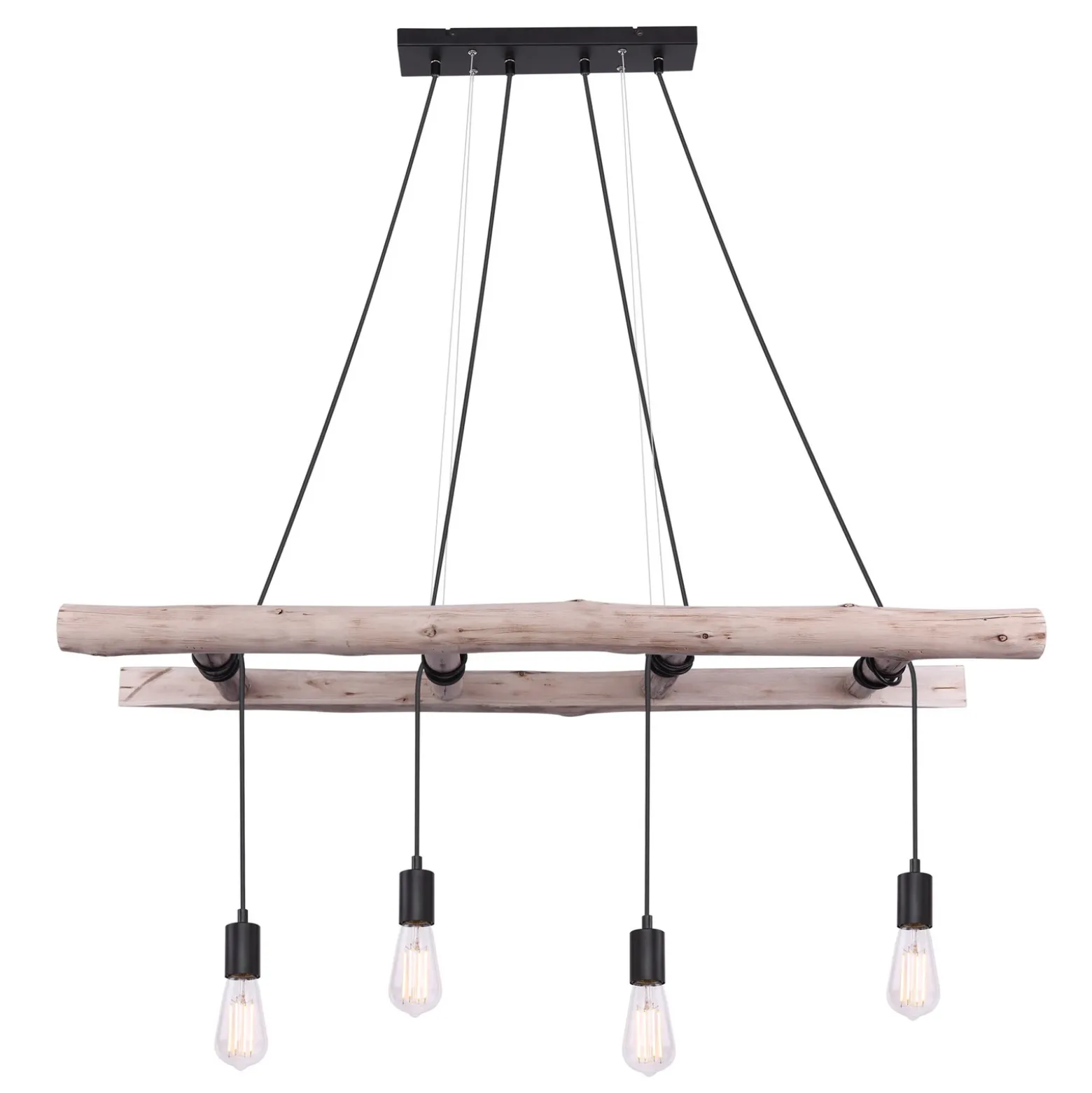 Lámpara colgante Irmgard peldaños de madera