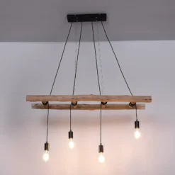 Lámpara colgante Irmgard peldaños de madera