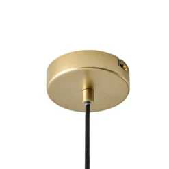 Lámpara colgante Isandro de Lucande, 98 cm, dorado/blanco, 4 luces