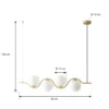 Lámpara colgante Isandro de Lucande, 98 cm, dorado/blanco, 4 luces