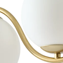 Lámpara colgante Isandro de Lucande, 98 cm, dorado/blanco, 4 luces