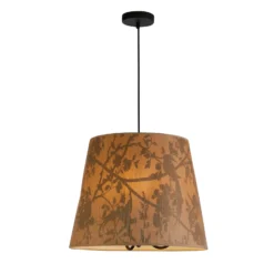 Lámpara colgante Isla, Ø 45 cm, marrón, beige, bambú, acero