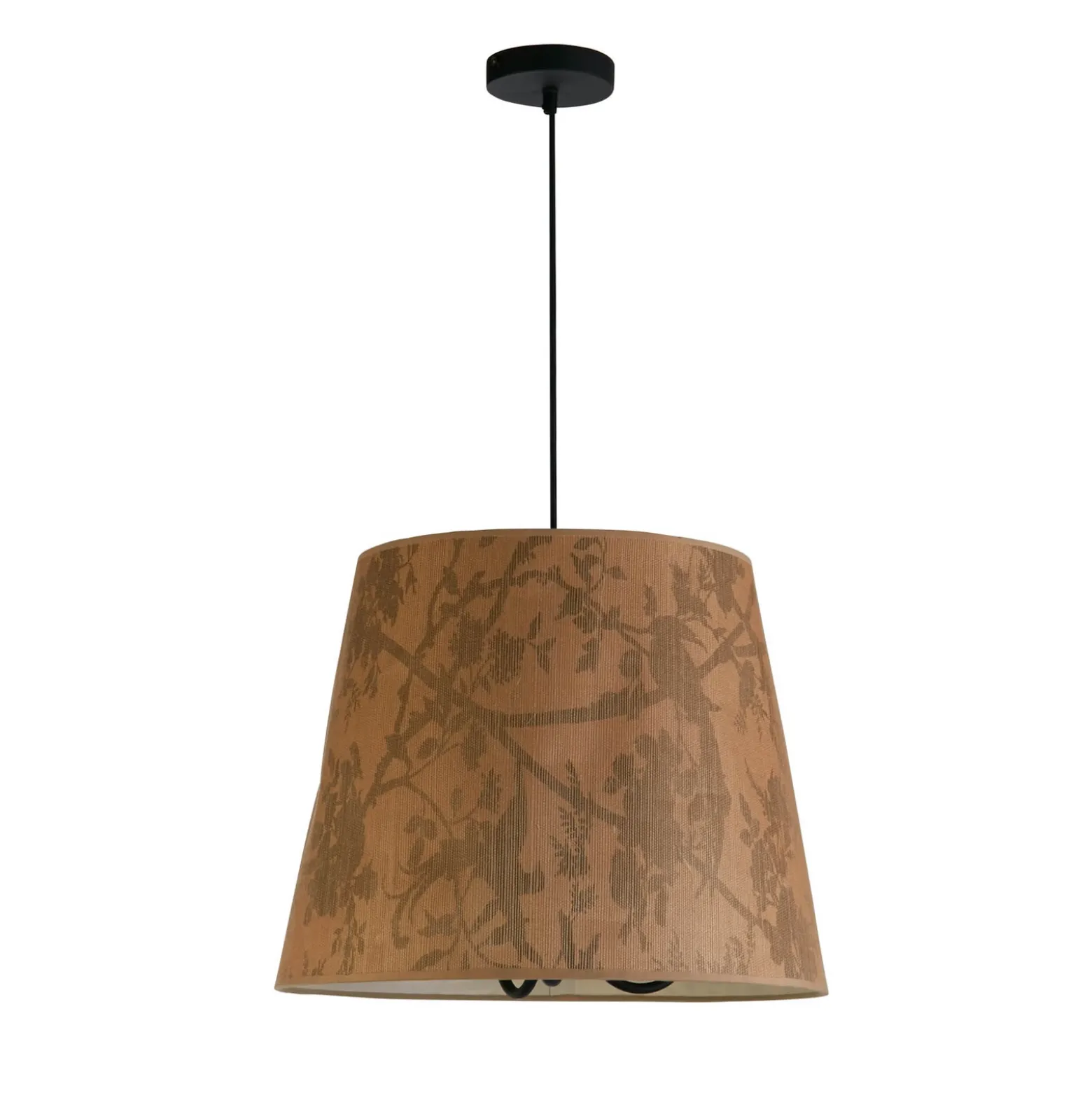 Lámpara colgante Isla, Ø 45 cm, marrón, beige, bambú, acero
