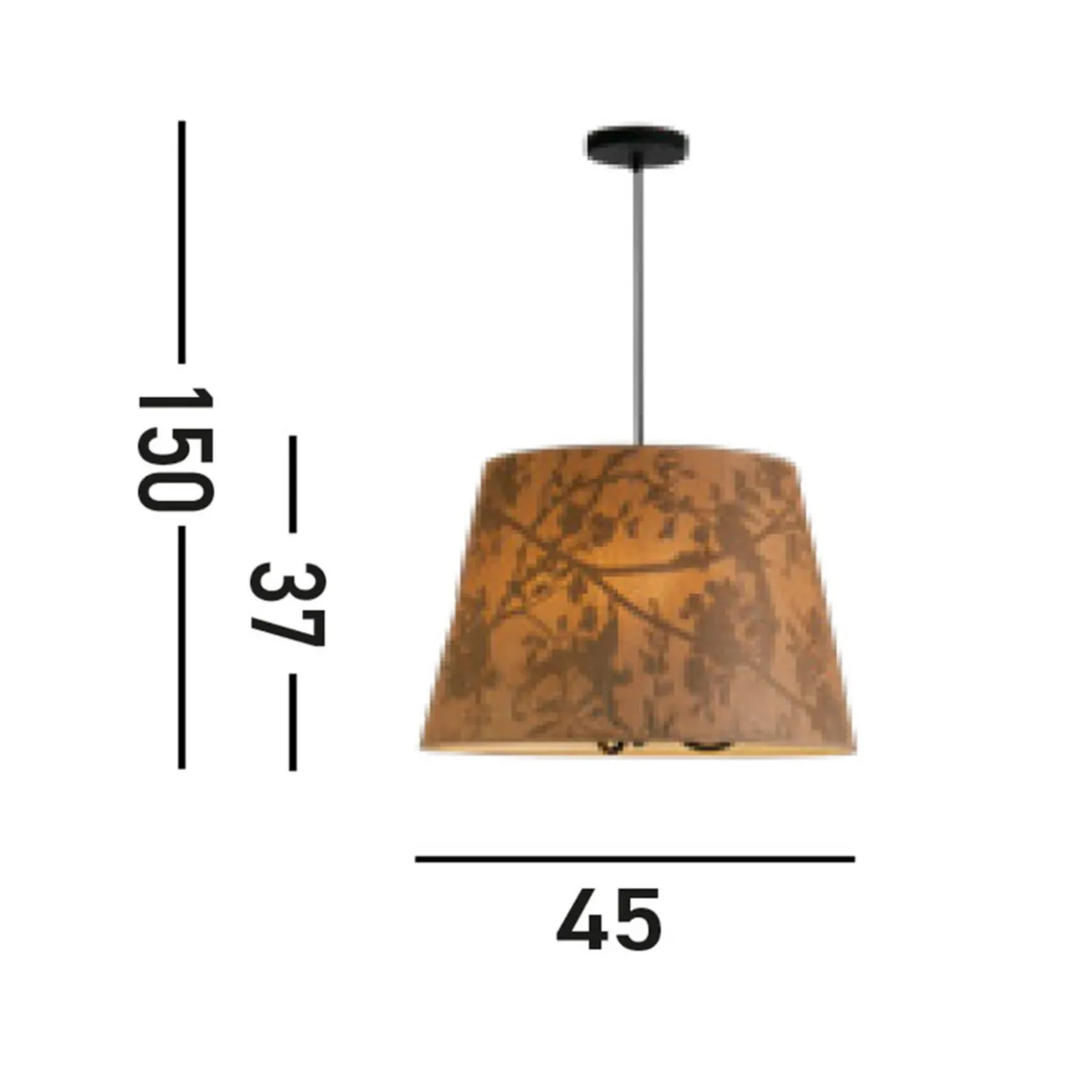 Lámpara colgante Isla, Ø 45 cm, marrón, beige, bambú, acero
