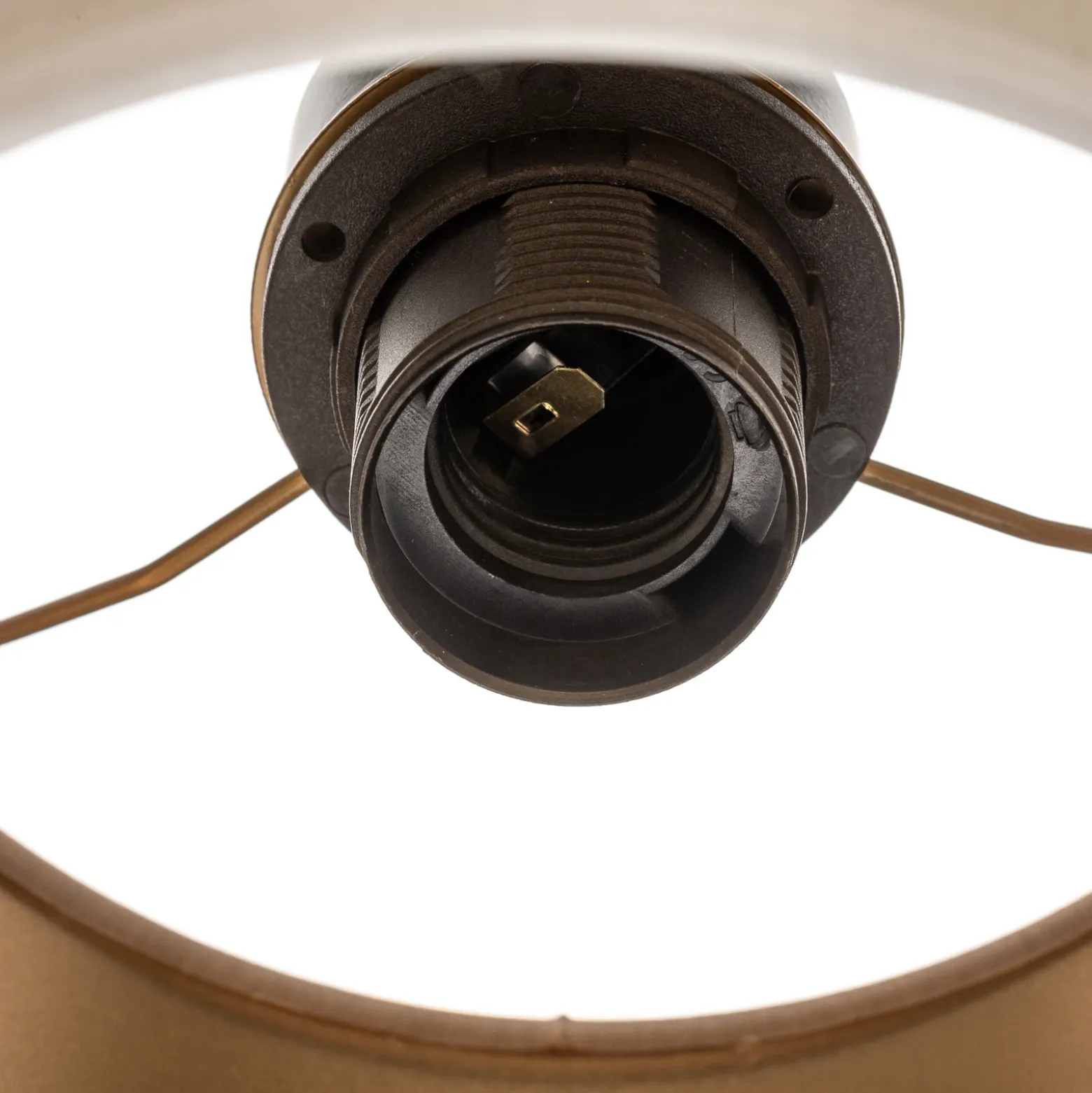 Lámpara colgante Jari pantalla de tela 3 luces redonda blanco-dorado