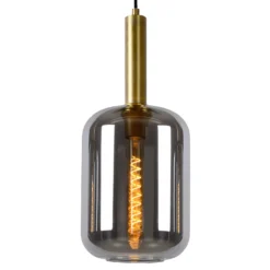 Lámpara colgante Joanet con vidrio humo, 3 luces