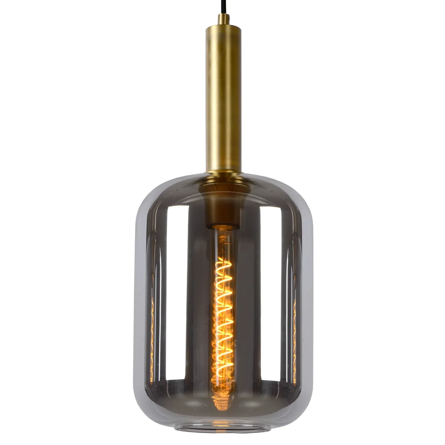 Lámpara colgante Joanet con vidrio humo, 3 luces
