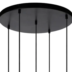 Lámpara colgante Joanet con vidrio humo, 5 luces