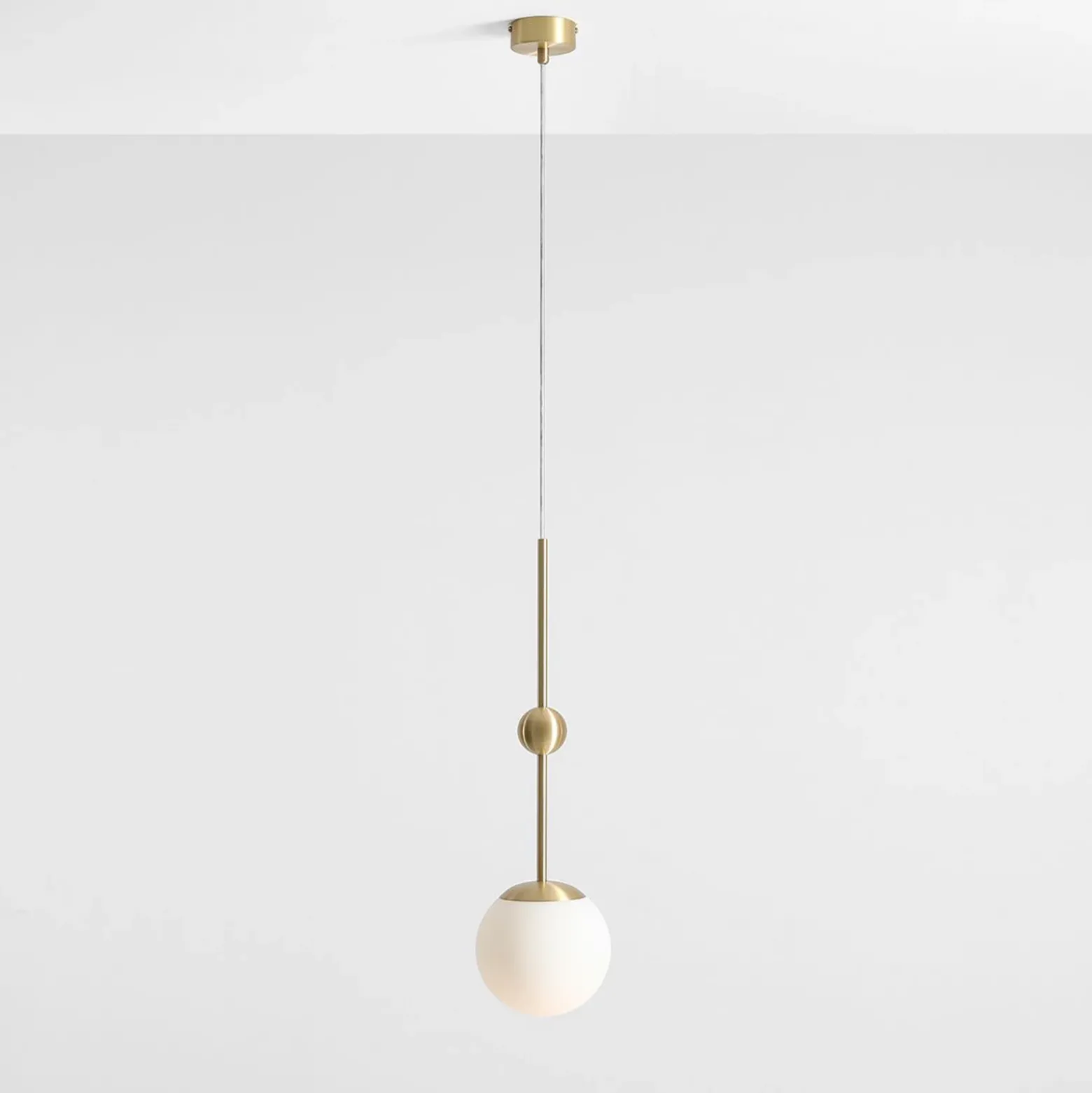Lámpara colgante Joel, latón/blanco, de 1 luz