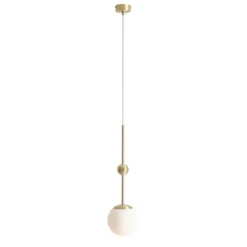 Lámpara colgante Joel, latón/blanco, de 1 luz